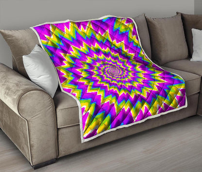 Abstract Spiral Moving Optical Illusion Quilt
