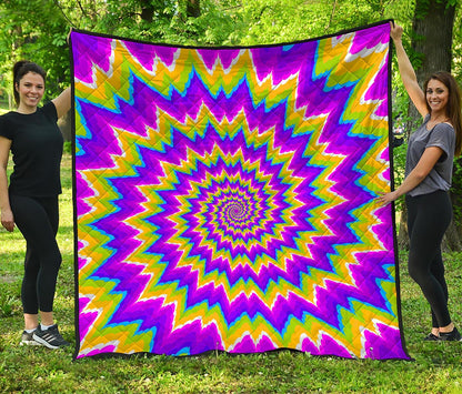 Abstract Spiral Moving Optical Illusion Quilt