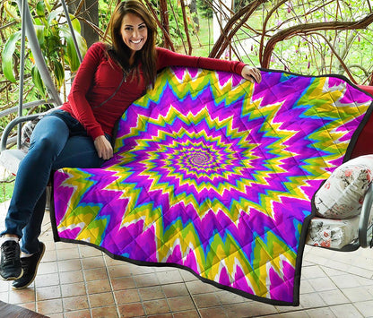Abstract Spiral Moving Optical Illusion Quilt