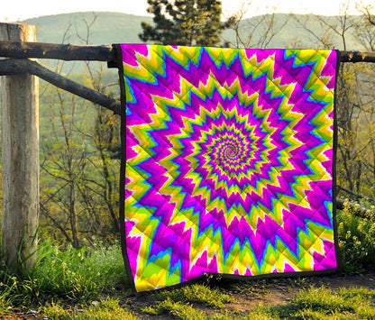 Abstract Spiral Moving Optical Illusion Quilt