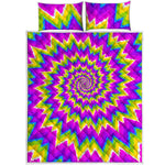 Abstract Spiral Moving Optical Illusion Quilt Bed Set