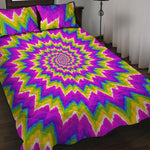 Abstract Spiral Moving Optical Illusion Quilt Bed Set