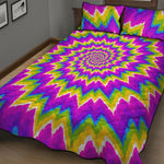 Abstract Spiral Moving Optical Illusion Quilt Bed Set