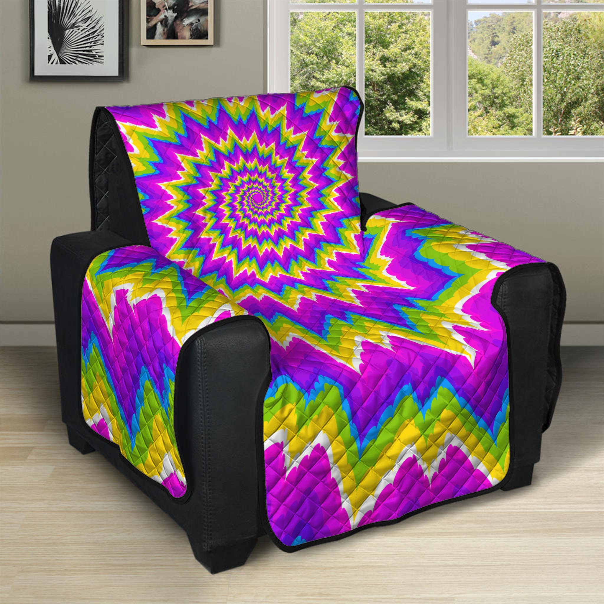 Abstract Spiral Moving Optical Illusion Recliner Protector