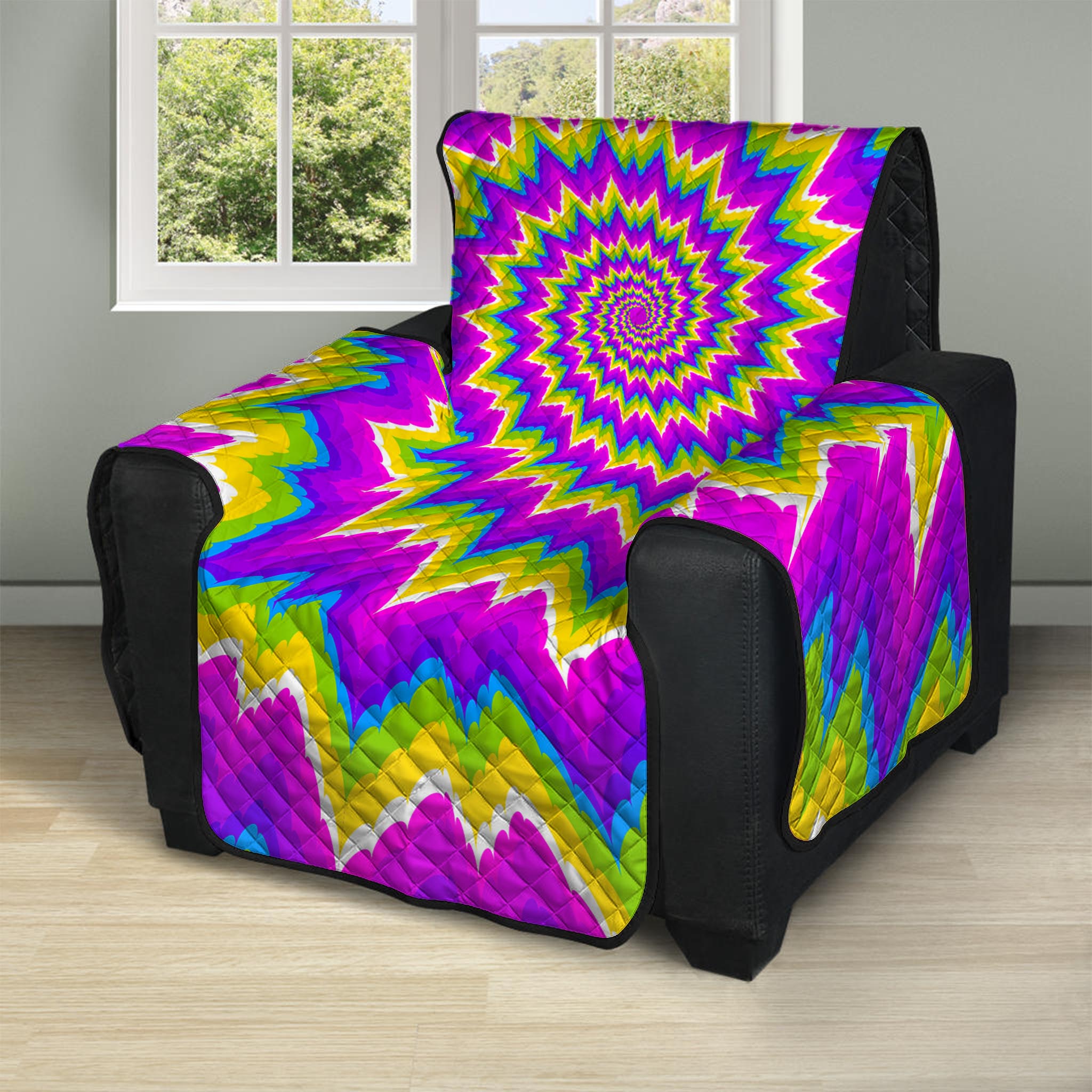 Abstract Spiral Moving Optical Illusion Recliner Protector