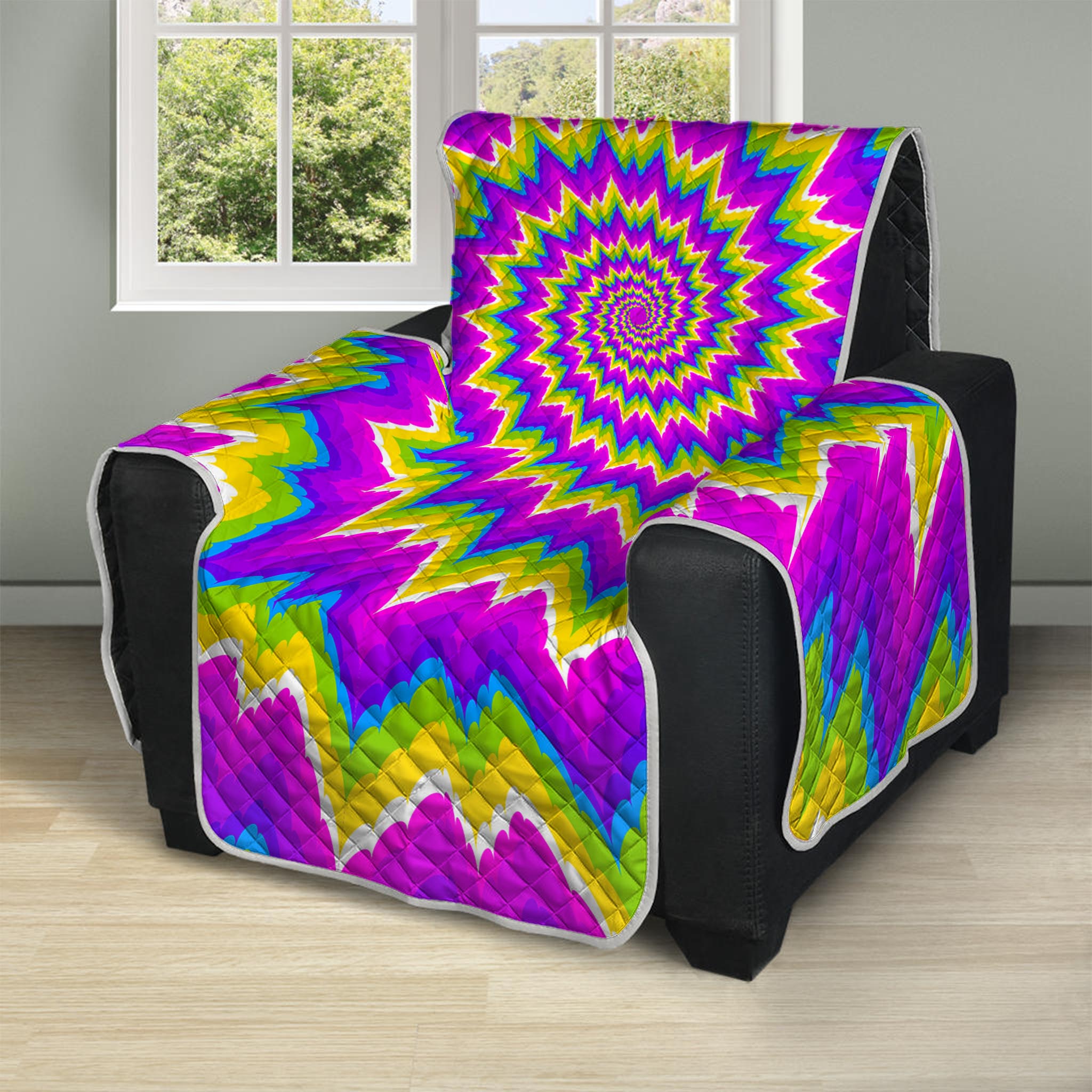 Abstract Spiral Moving Optical Illusion Recliner Protector