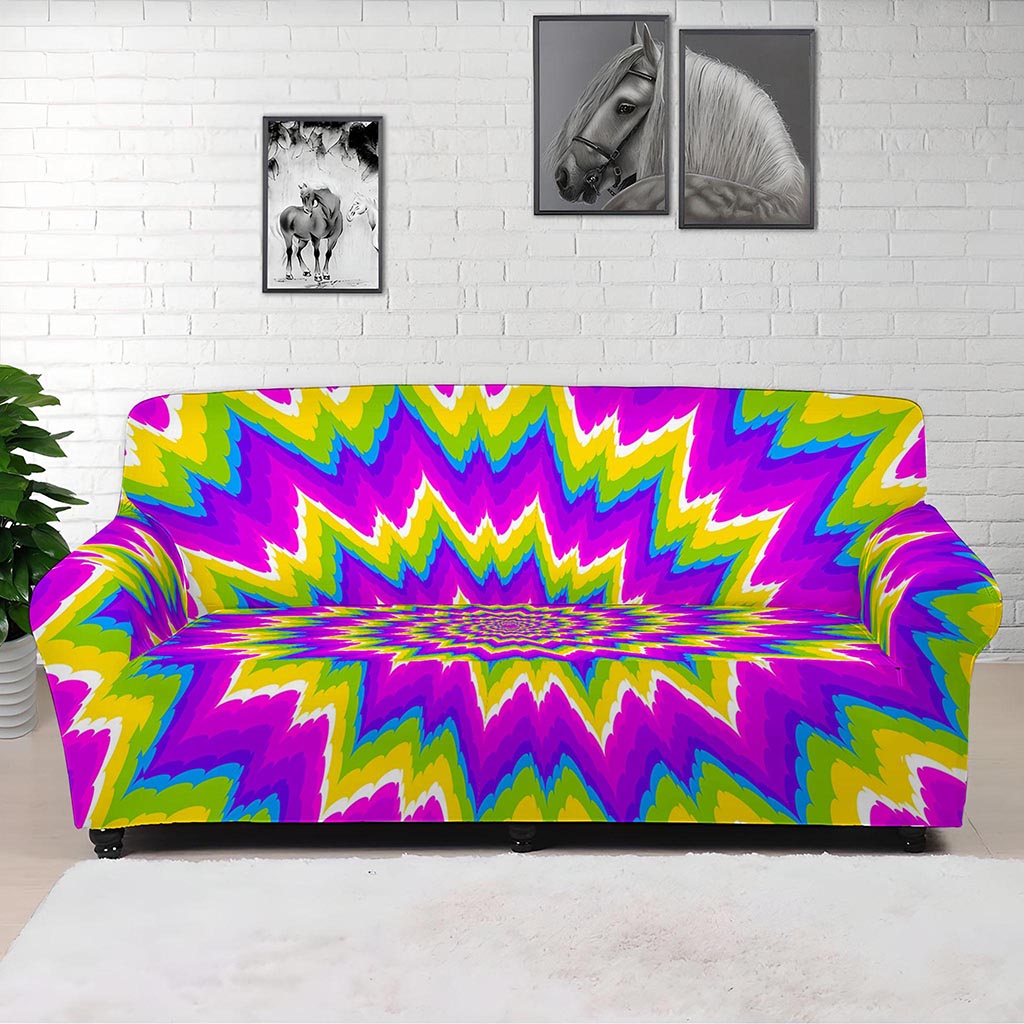 Abstract Spiral Moving Optical Illusion Sofa Cover