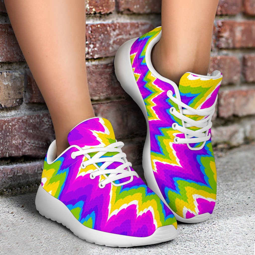 Abstract Spiral Moving Optical Illusion Sport Shoes GearFrost