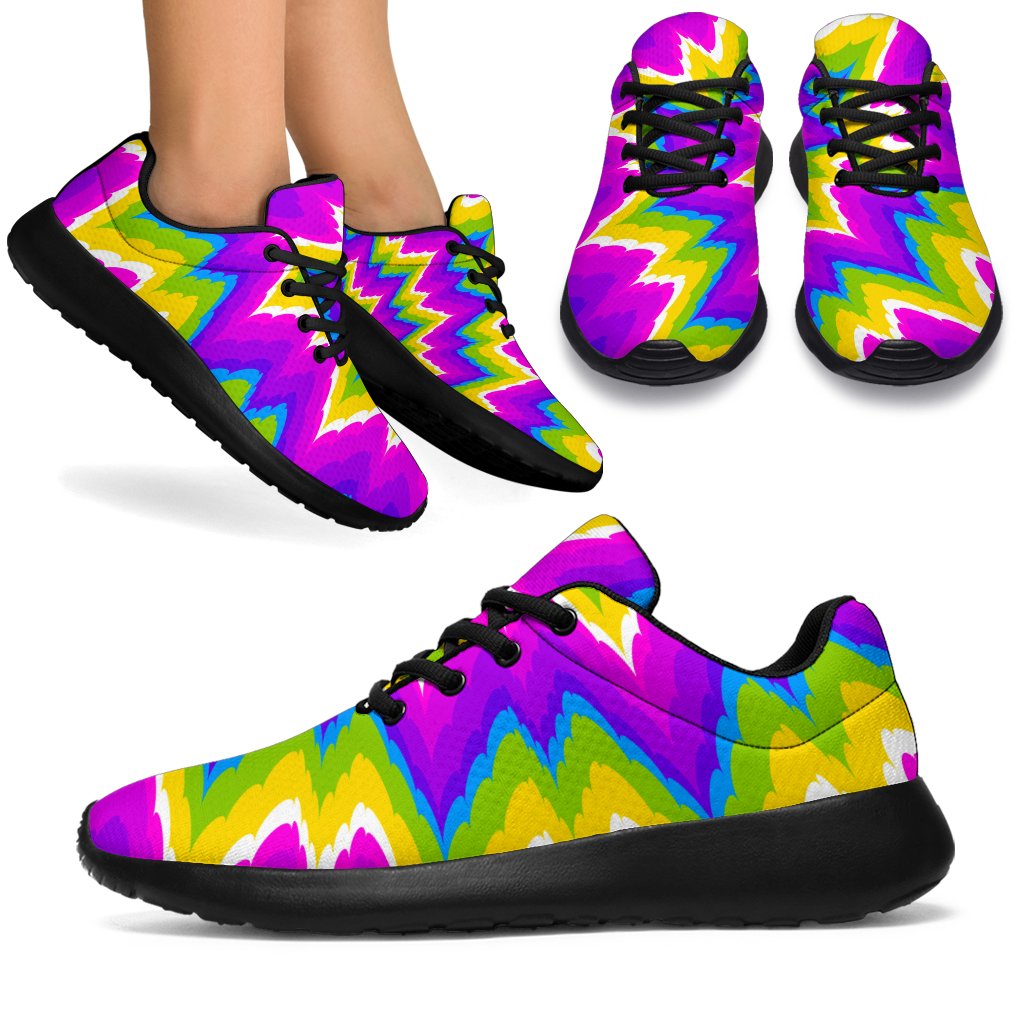 Abstract Spiral Moving Optical Illusion Sport Shoes GearFrost