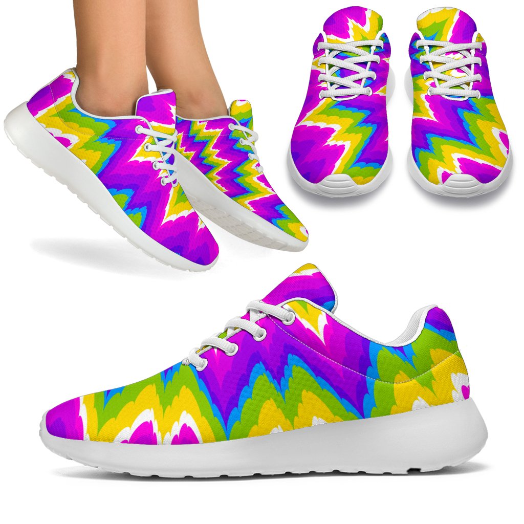 Abstract Spiral Moving Optical Illusion Sport Shoes GearFrost