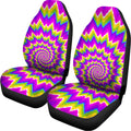 Abstract Spiral Moving Optical Illusion Universal Fit Car Seat Covers
