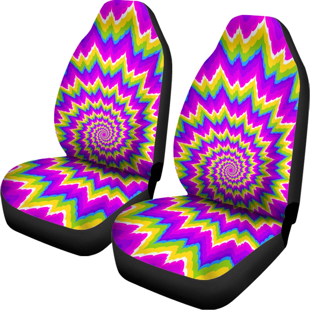 Abstract Spiral Moving Optical Illusion Universal Fit Car Seat Covers