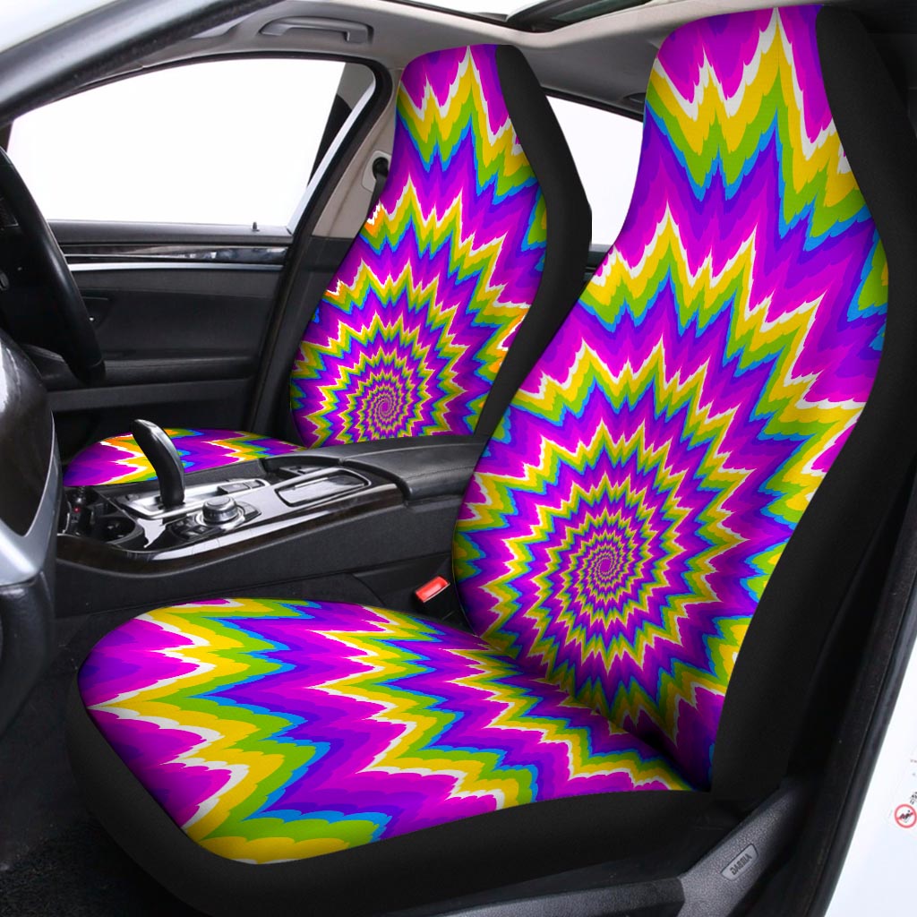 Abstract Spiral Moving Optical Illusion Universal Fit Car Seat Covers