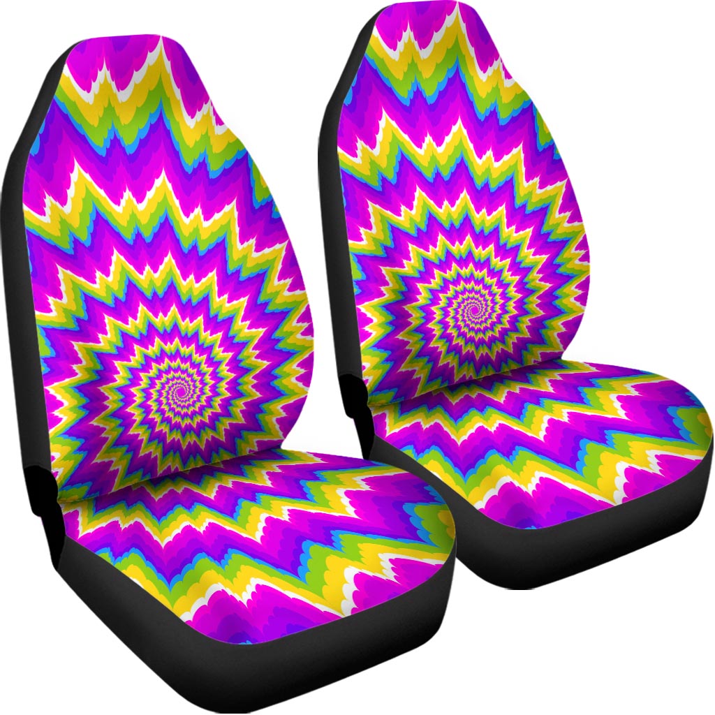 Abstract Spiral Moving Optical Illusion Universal Fit Car Seat Covers