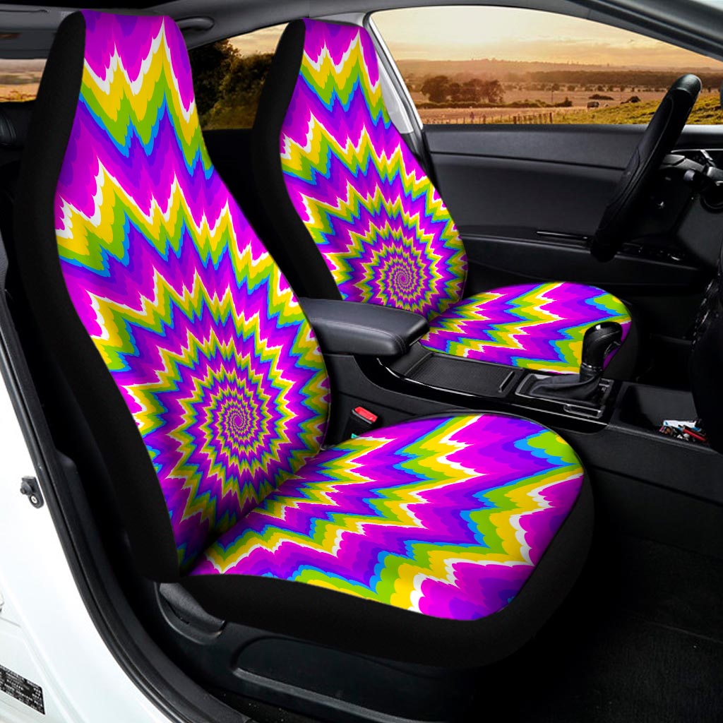 Abstract Spiral Moving Optical Illusion Universal Fit Car Seat Covers