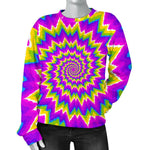 Abstract Spiral Moving Optical Illusion Women's Crewneck Sweatshirt GearFrost