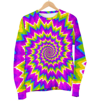 Abstract Spiral Moving Optical Illusion Women's Crewneck Sweatshirt GearFrost