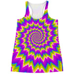 Abstract Spiral Moving Optical Illusion Women's Racerback Tank Top