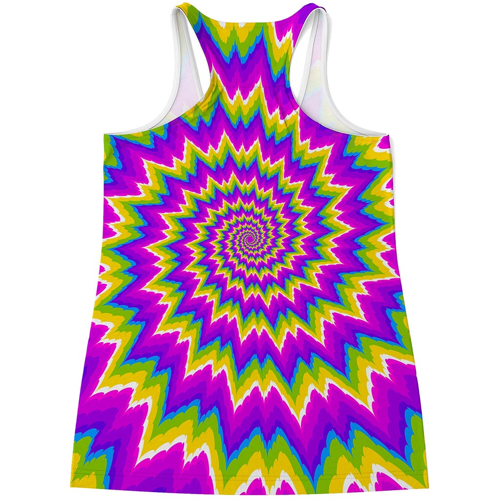 Abstract Spiral Moving Optical Illusion Women's Racerback Tank Top