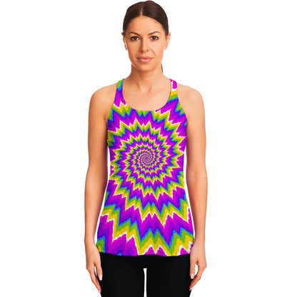 Abstract Spiral Moving Optical Illusion Women's Racerback Tank Top