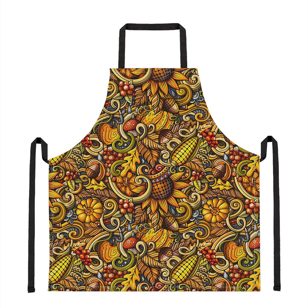 Abstract Sunflower Pattern Print Apron