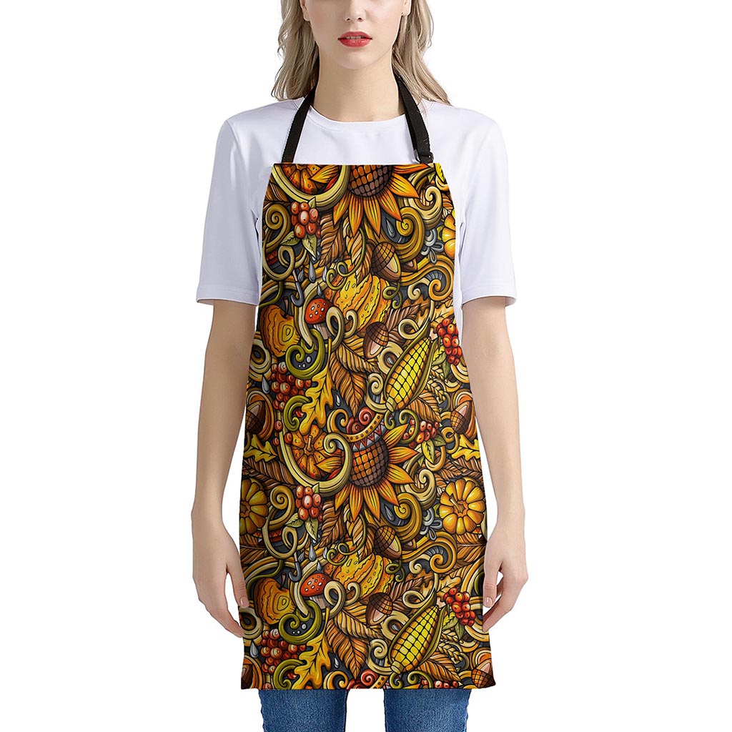 Abstract Sunflower Pattern Print Apron