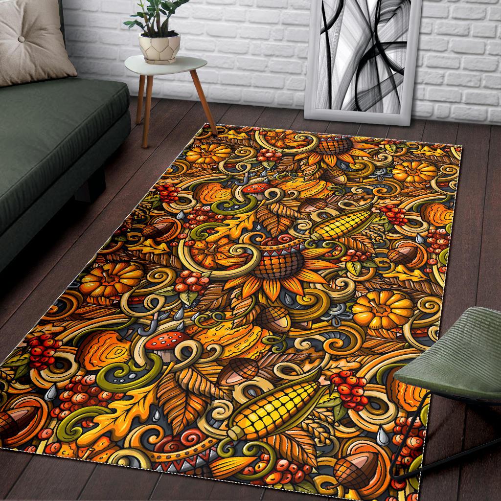 Abstract Sunflower Pattern Print Area Rug GearFrost