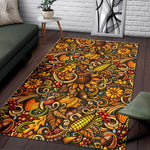 Abstract Sunflower Pattern Print Area Rug GearFrost