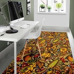 Abstract Sunflower Pattern Print Area Rug GearFrost