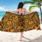 Abstract Sunflower Pattern Print Beach Sarong Wrap