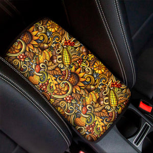 Abstract Sunflower Pattern Print Car Center Console Cover