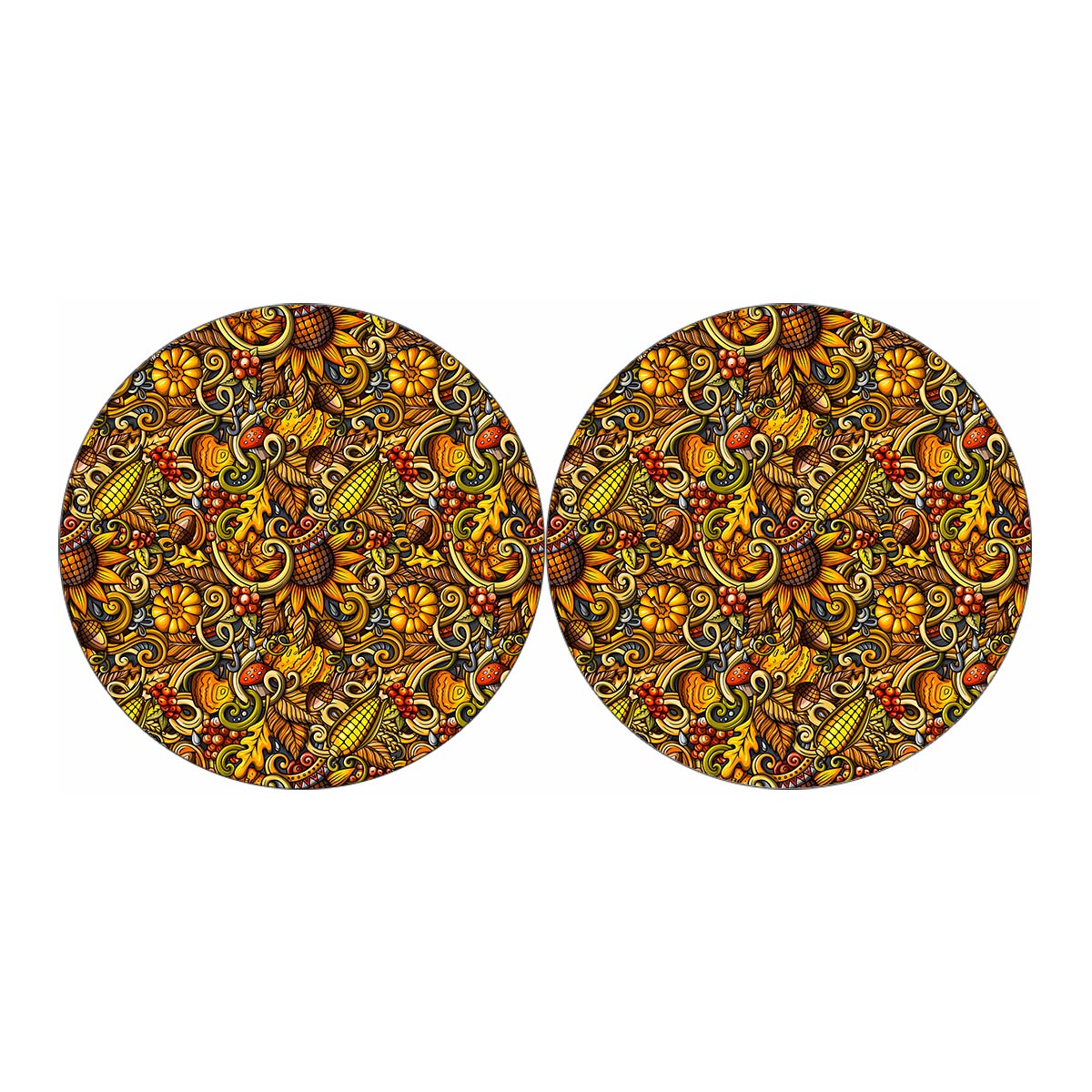 Abstract Sunflower Pattern Print Car Coasters