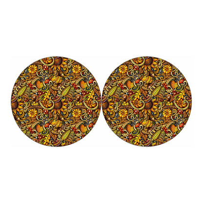 Abstract Sunflower Pattern Print Car Coasters