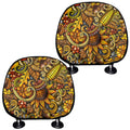 Abstract Sunflower Pattern Print Car Headrest Covers