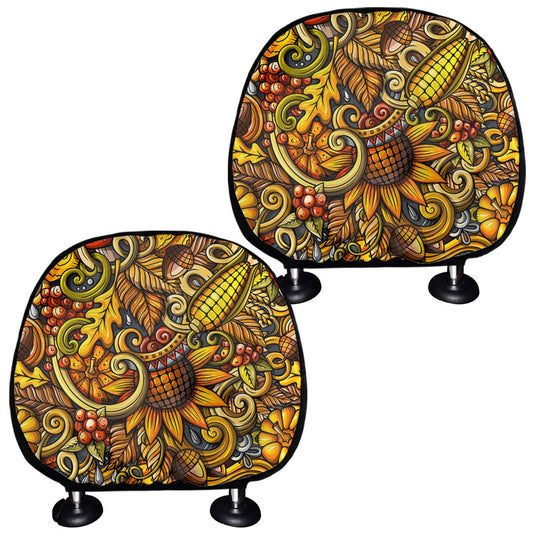 Abstract Sunflower Pattern Print Car Headrest Covers