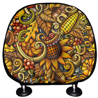 Abstract Sunflower Pattern Print Car Headrest Covers