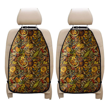 Abstract Sunflower Pattern Print Car Seat Organizers