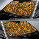 Abstract Sunflower Pattern Print Car Sun Shade GearFrost