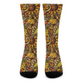 Abstract Sunflower Pattern Print Crew Socks