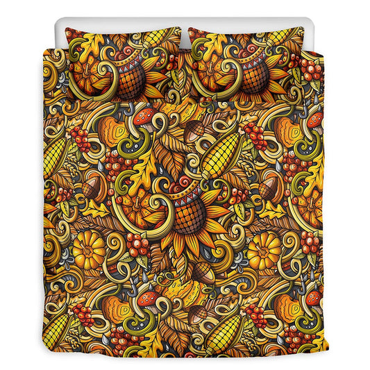 Abstract Sunflower Pattern Print Duvet Cover Bedding Set