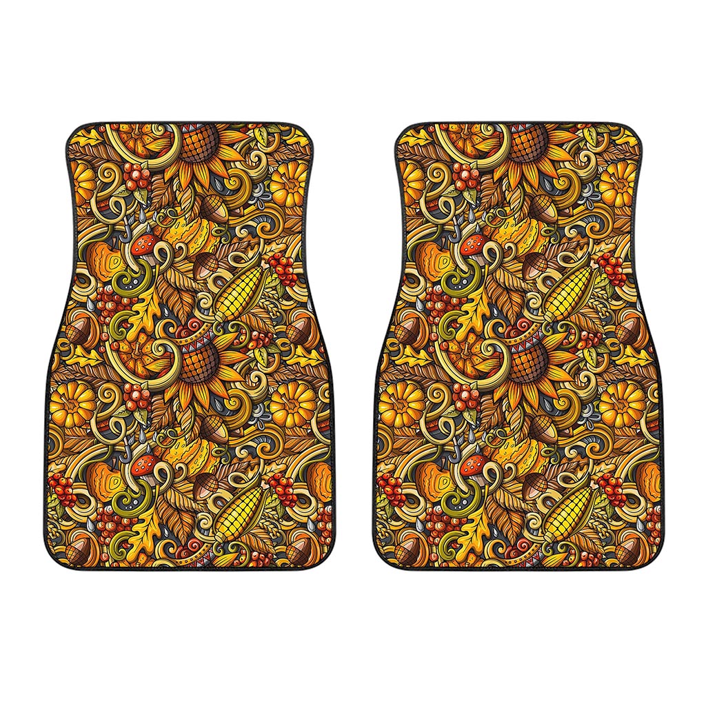 Abstract Sunflower Pattern Print Front Car Floor Mats