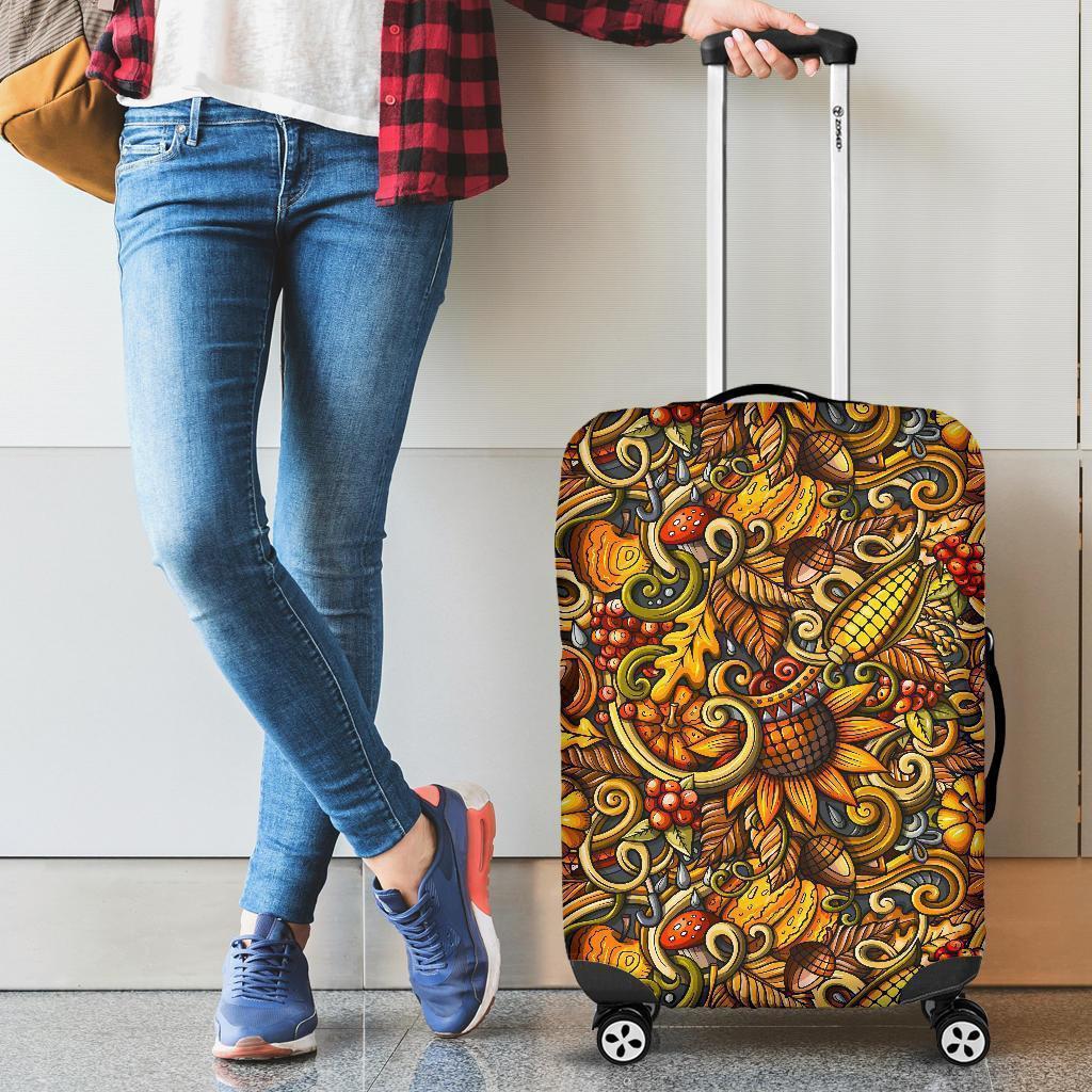Abstract Sunflower Pattern Print Luggage Cover GearFrost