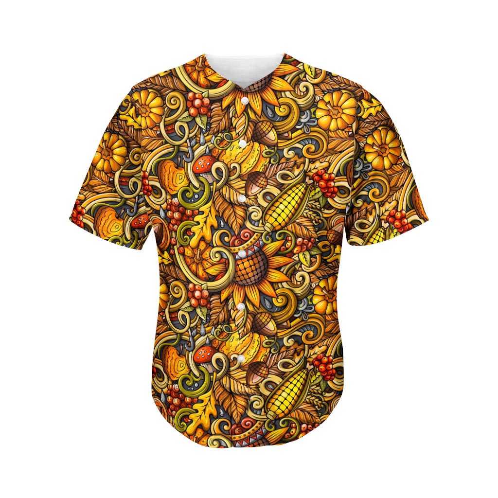 Abstract Sunflower Pattern Print Men's Baseball Jersey