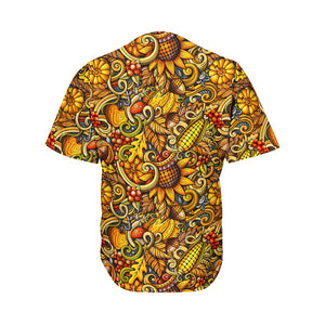 Abstract Sunflower Pattern Print Men's Baseball Jersey