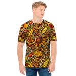 Abstract Sunflower Pattern Print Men's T-Shirt