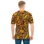 Abstract Sunflower Pattern Print Men's T-Shirt