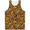 Abstract Sunflower Pattern Print Men's Tank Top