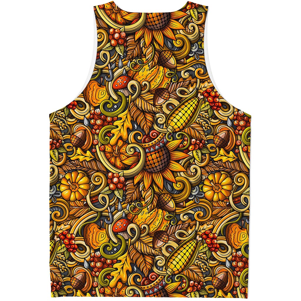 Abstract Sunflower Pattern Print Men's Tank Top