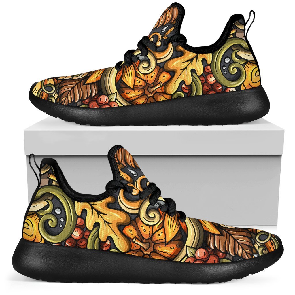 Abstract Sunflower Pattern Print Mesh Knit Shoes GearFrost