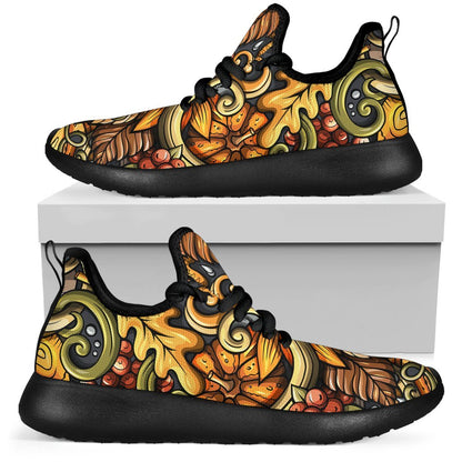 Abstract Sunflower Pattern Print Mesh Knit Shoes GearFrost